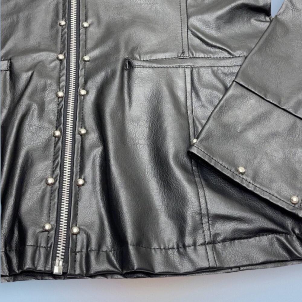 HEART ATTACK Womens Faux Black Leather Jacket - Picture 2 of 3